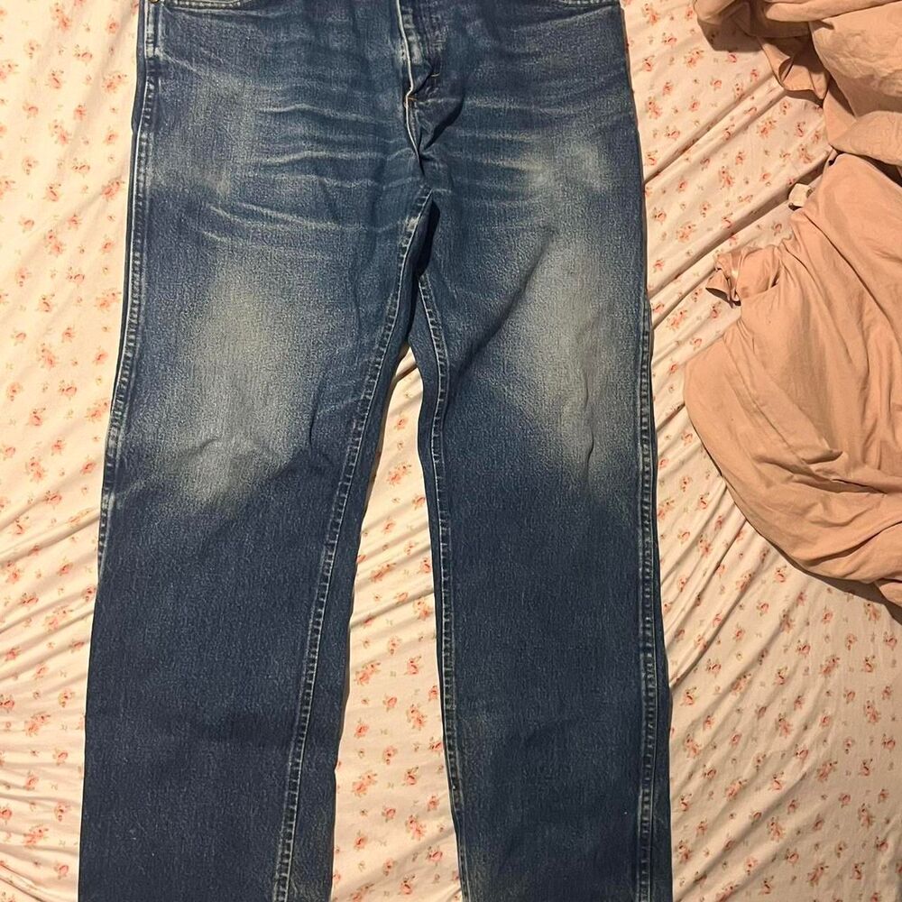 Wrangler Men's Navy and Blue Jeans